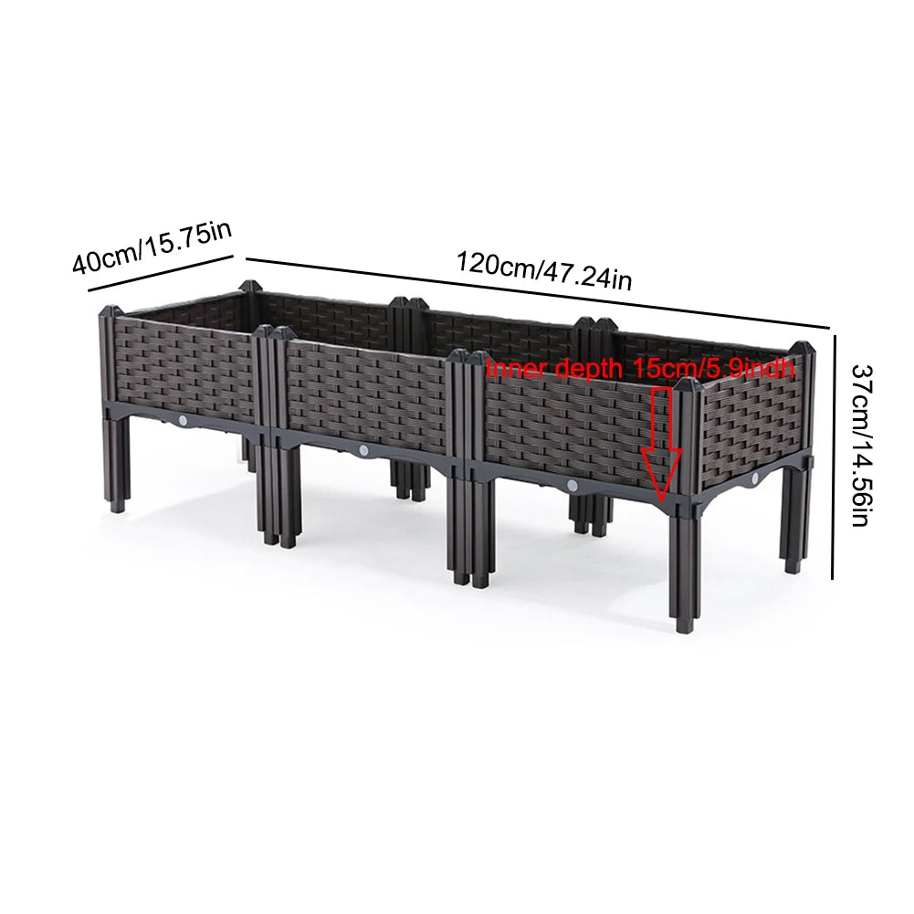 Plastic Raised Garden Bed With Legs Planter Box Drainage Holes