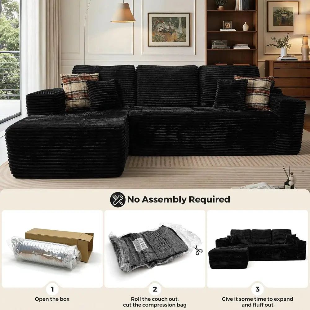 Corduroy Deep Seating Sofa For Living Room And Lounge