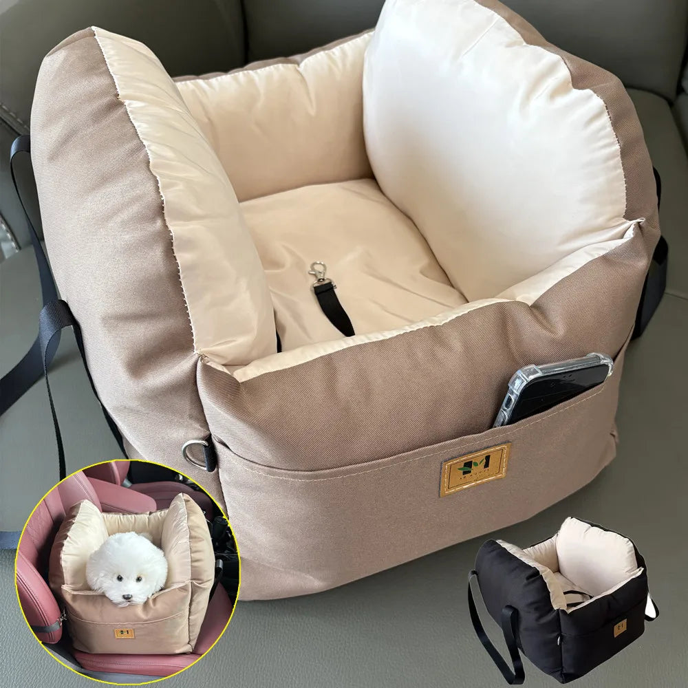 Dog Car Seat With Safety Belt Universal Pet Cushion Travel