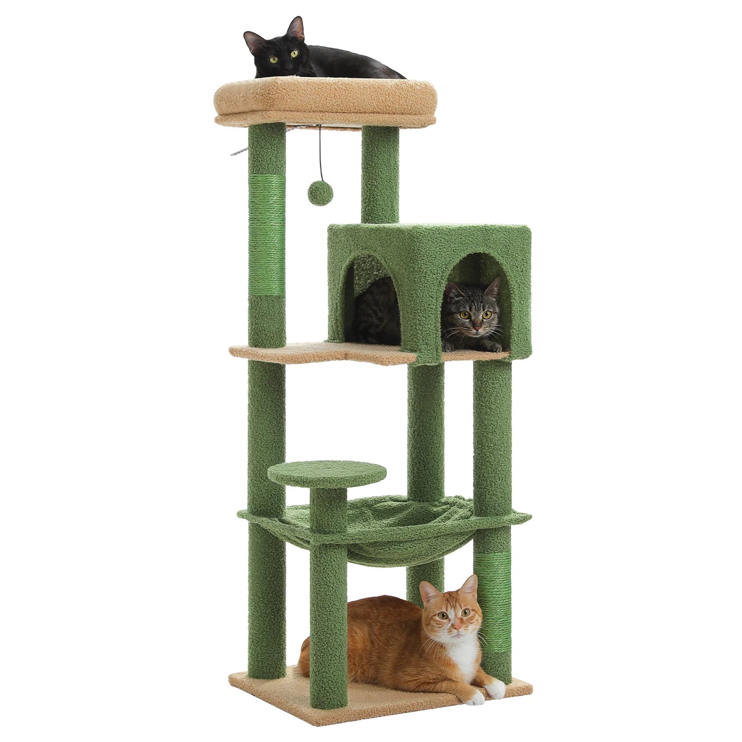 PEQULTI Five-Level Cat Tree Tower Top Perch And Sisal Post