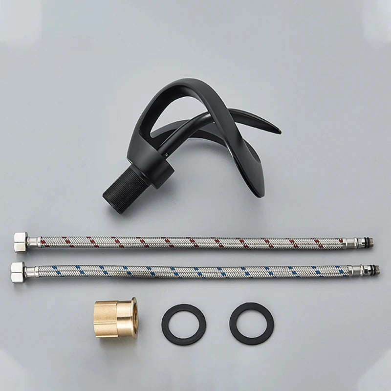 ALENARTWATER Solid Brass Basin Taps Single Handle Waterfall Faucet