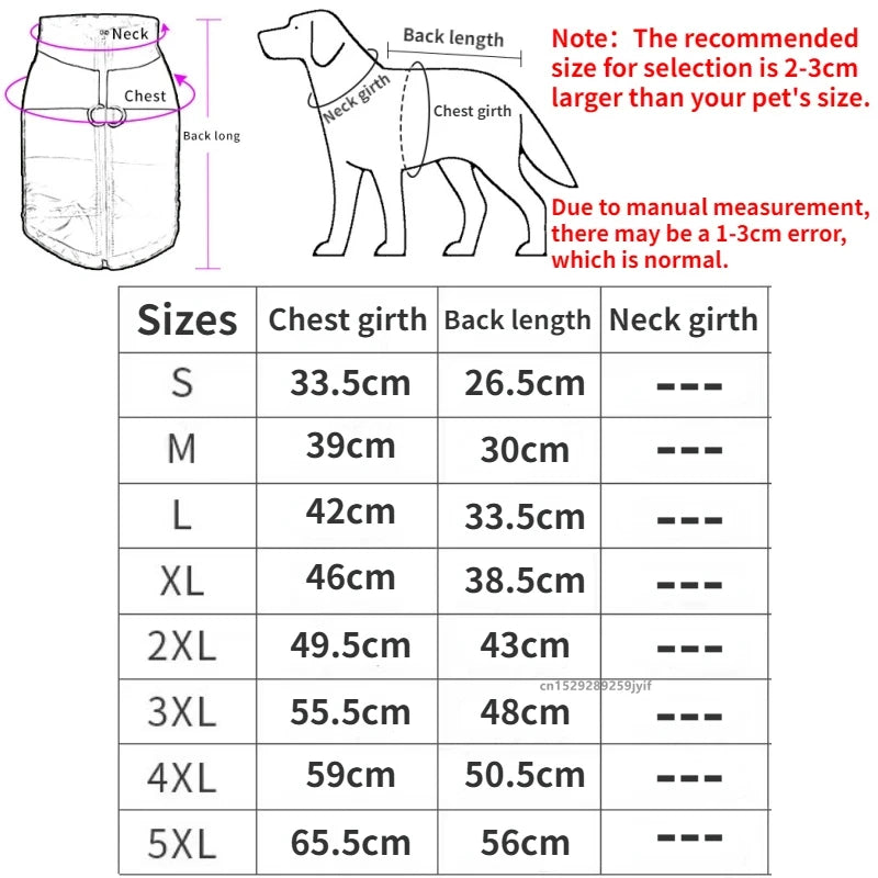 NONECN Waterproof Warm Dog Coat Padded Jacket For Outdoors