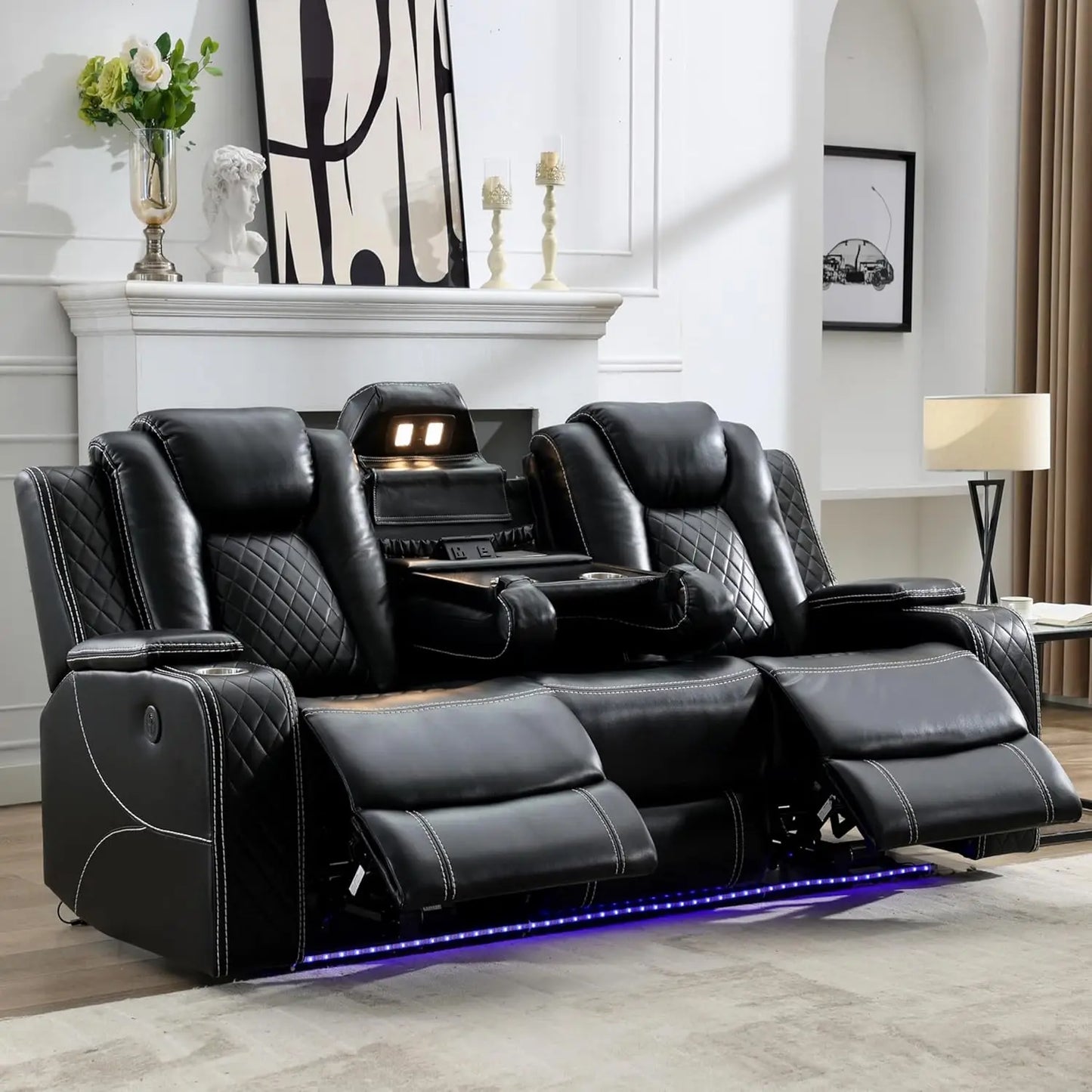 Todrani Zero Gravity Power Reclining Sofa With Wireless Charger