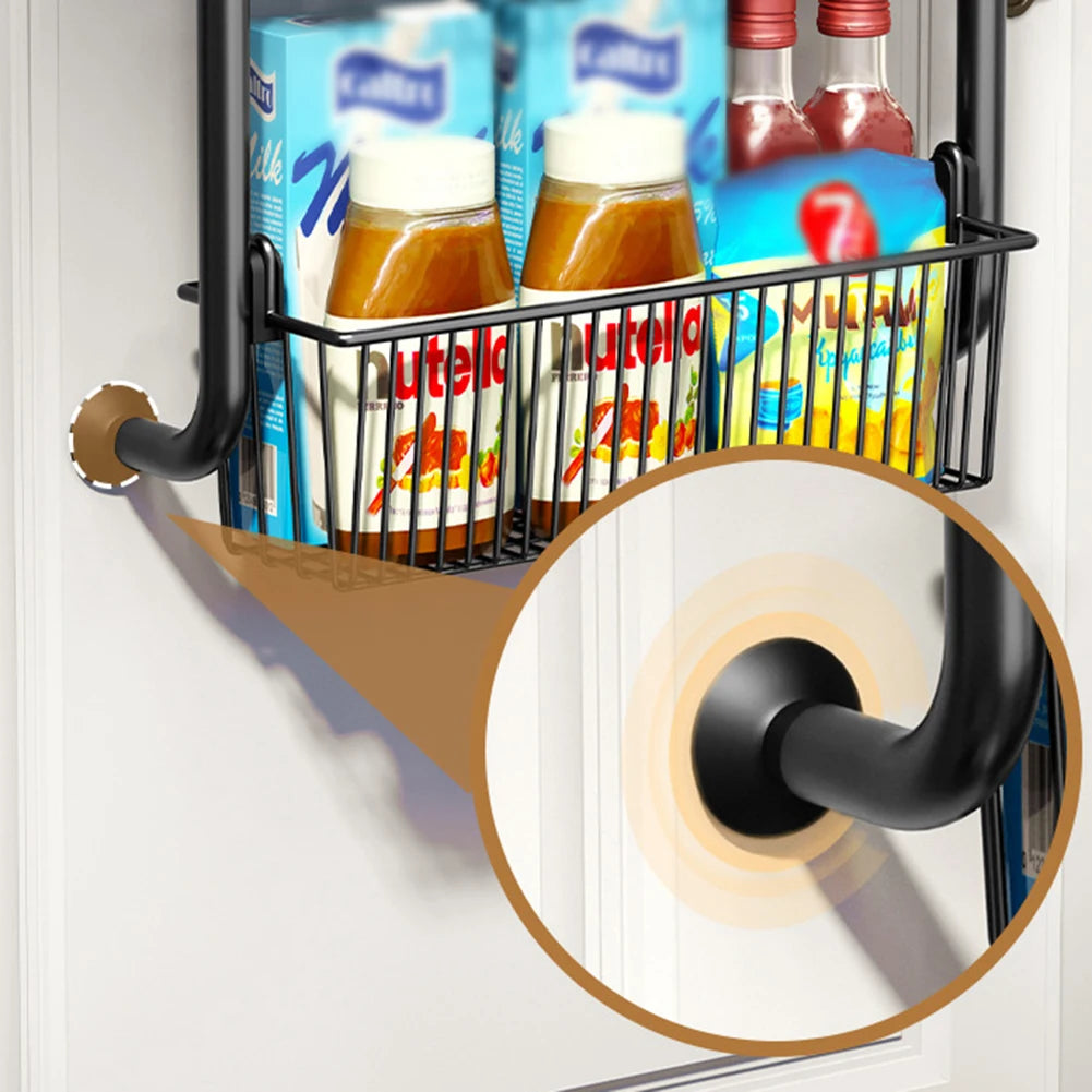 HiMIS Over the Door Storage Organizer Metal Hanging Shelf Adjustable Basket