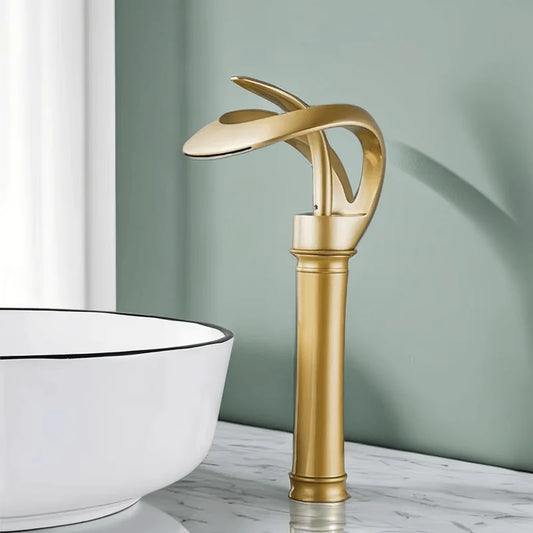 ALENARTWATER Solid Brass Basin Taps Single Handle Waterfall Faucet