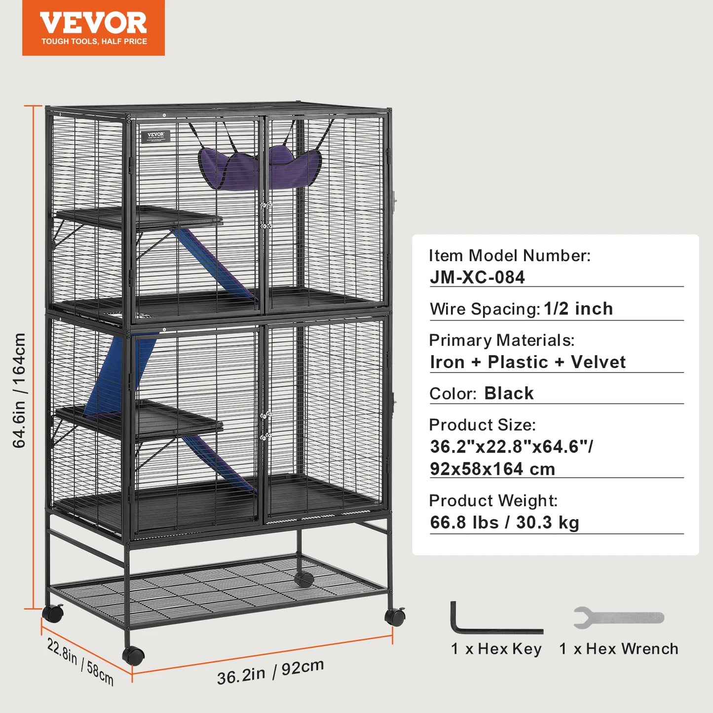 SucceBuy 4-Tier Critter Nation Ferret Cage for Small Animals