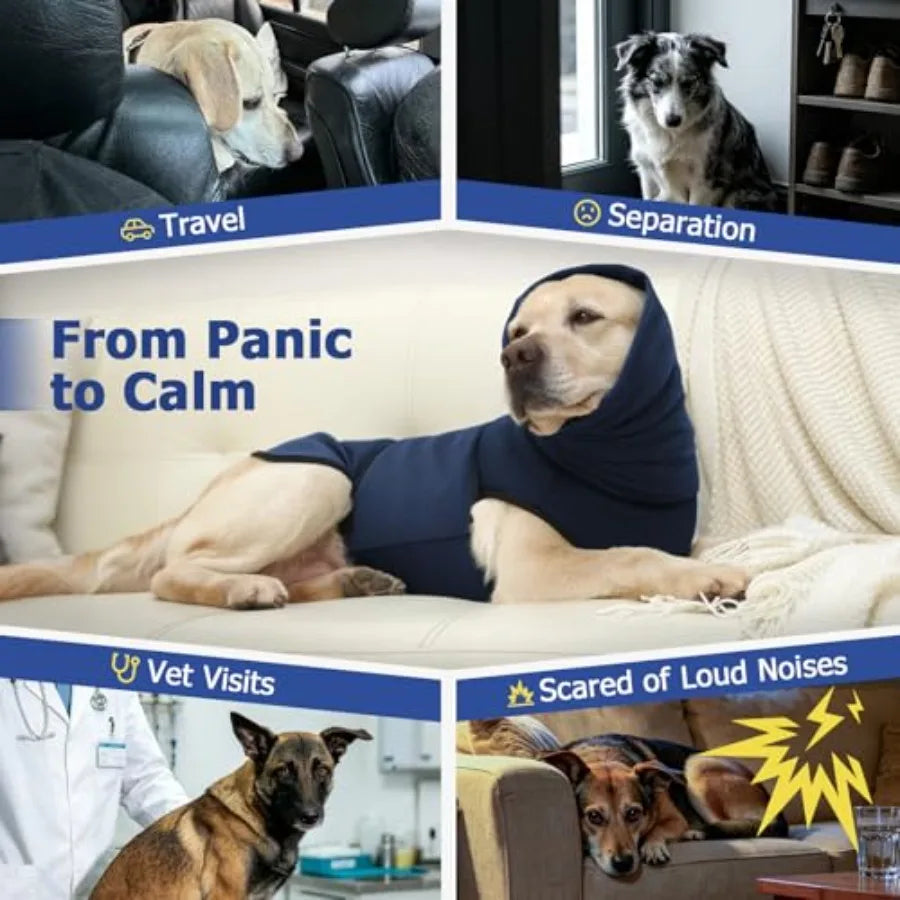 Dog Anxiety Vest With Hood Calming Shirt For Stress Relief
