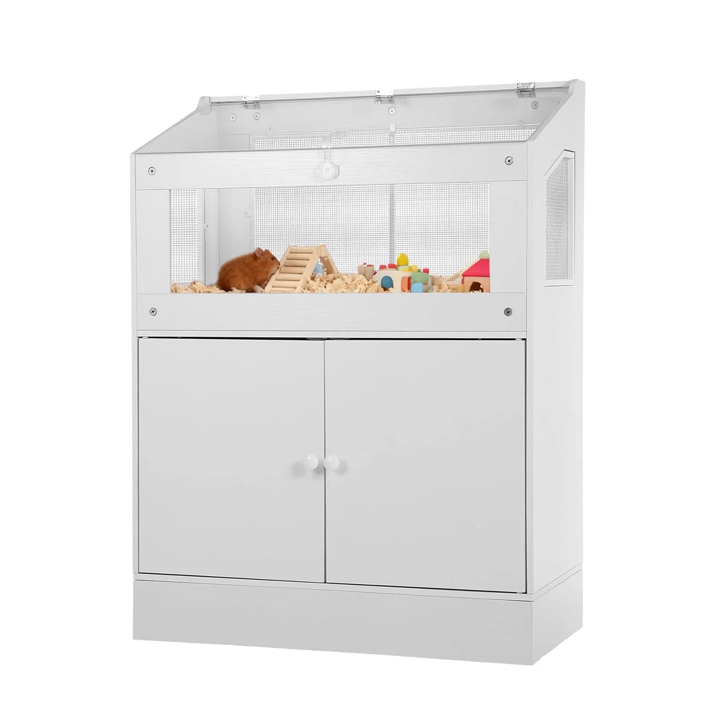 HiMISS Acrylic Small Animal Cage With Storage Cabinet Habitat