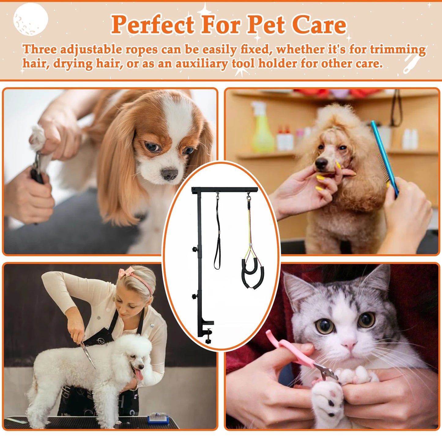 NONECN Adjustable Height Dog Grooming Arm With Haunch Holder