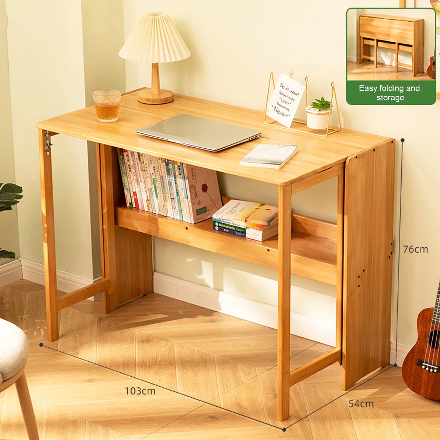 Folding Desk Table Multipurpose Space Saving Foldable Workstation Home Office