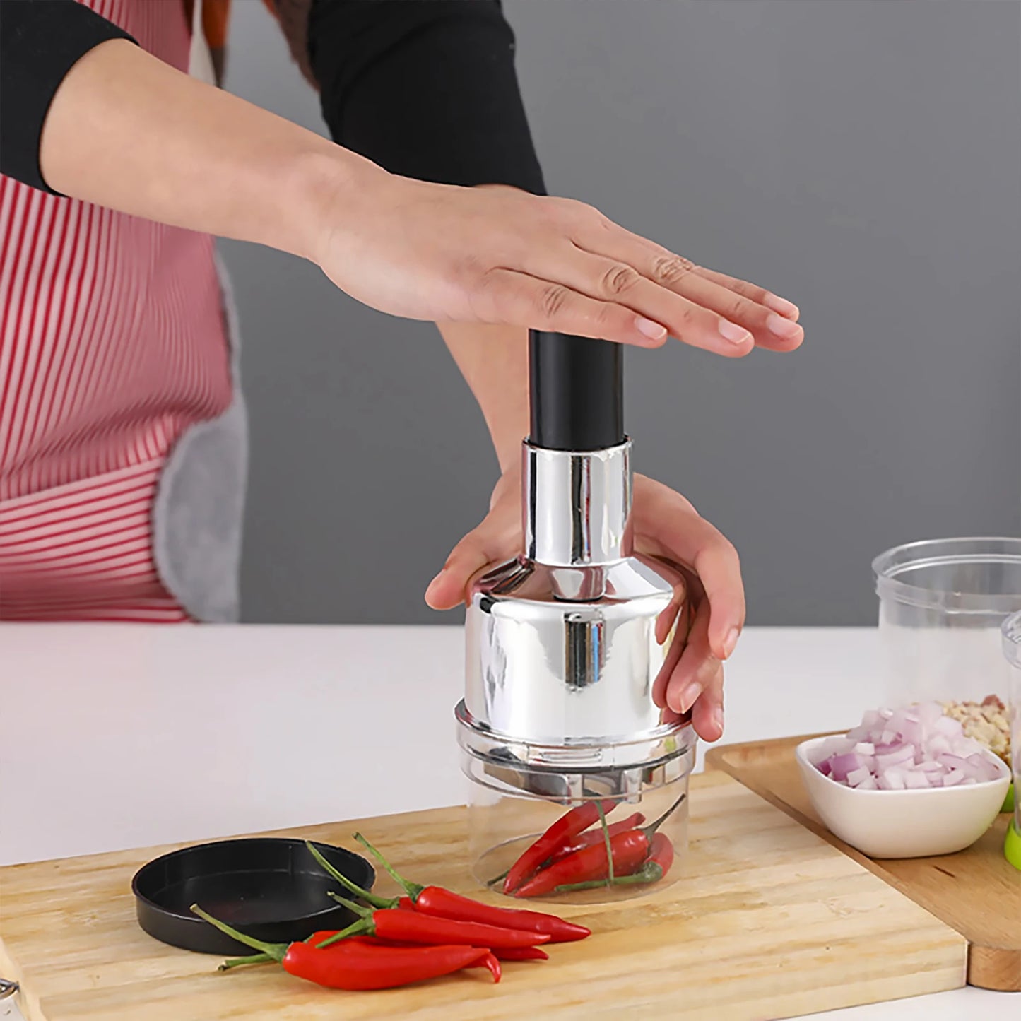 Manual Food Chopper Handheld Slap Press For Garlic And Onion
