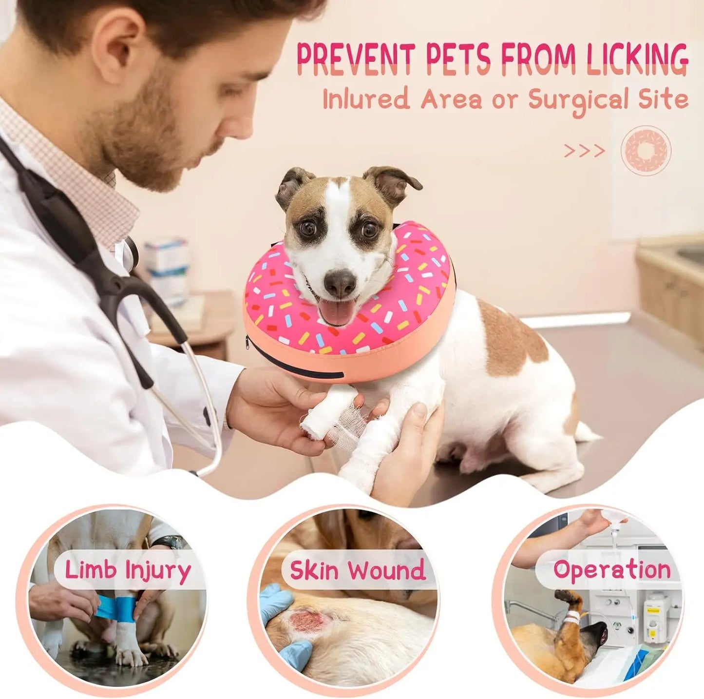 NONECN Inflatable Dog Cone Collar For Postoperative Recovery