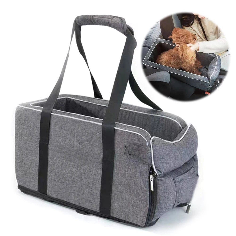 None Dog Car Seat Center Console Booster With Straps