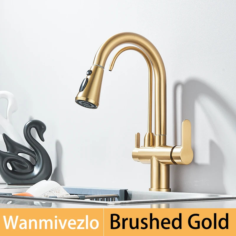 Wanmivezlo Purify Water Deck Mounted Dual Handle Faucet Kitchen