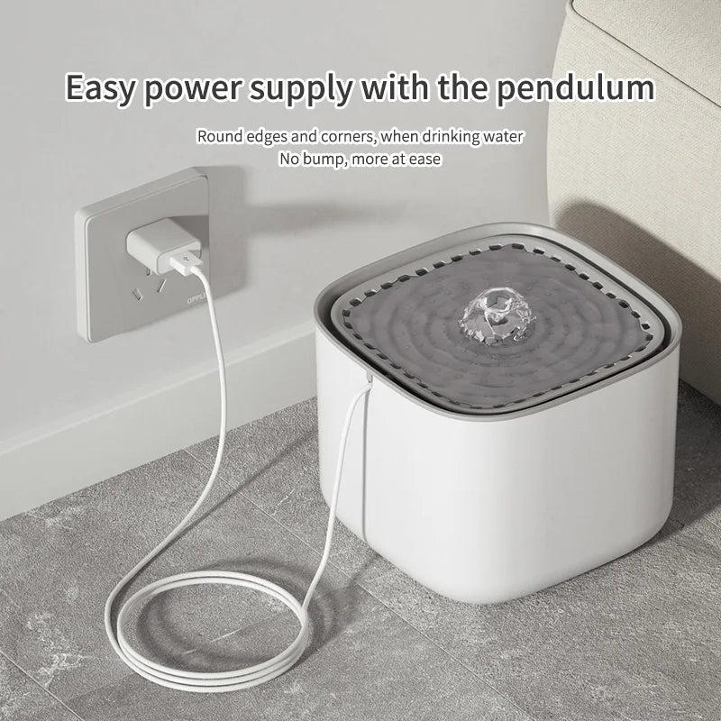Cat Water Fountain Auto Recirculating Filter USB Quiet