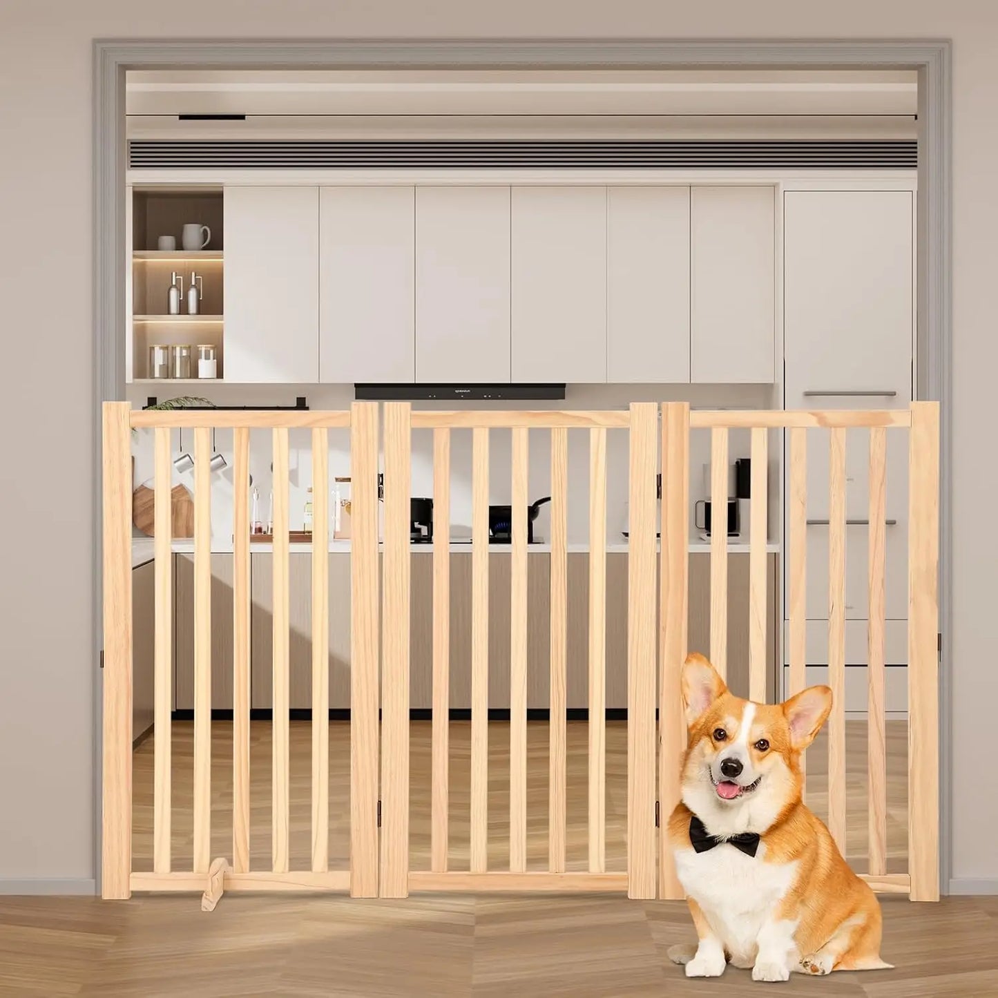 HiMISS Freestanding Dog Gate Foldable Indoor Pet Fence