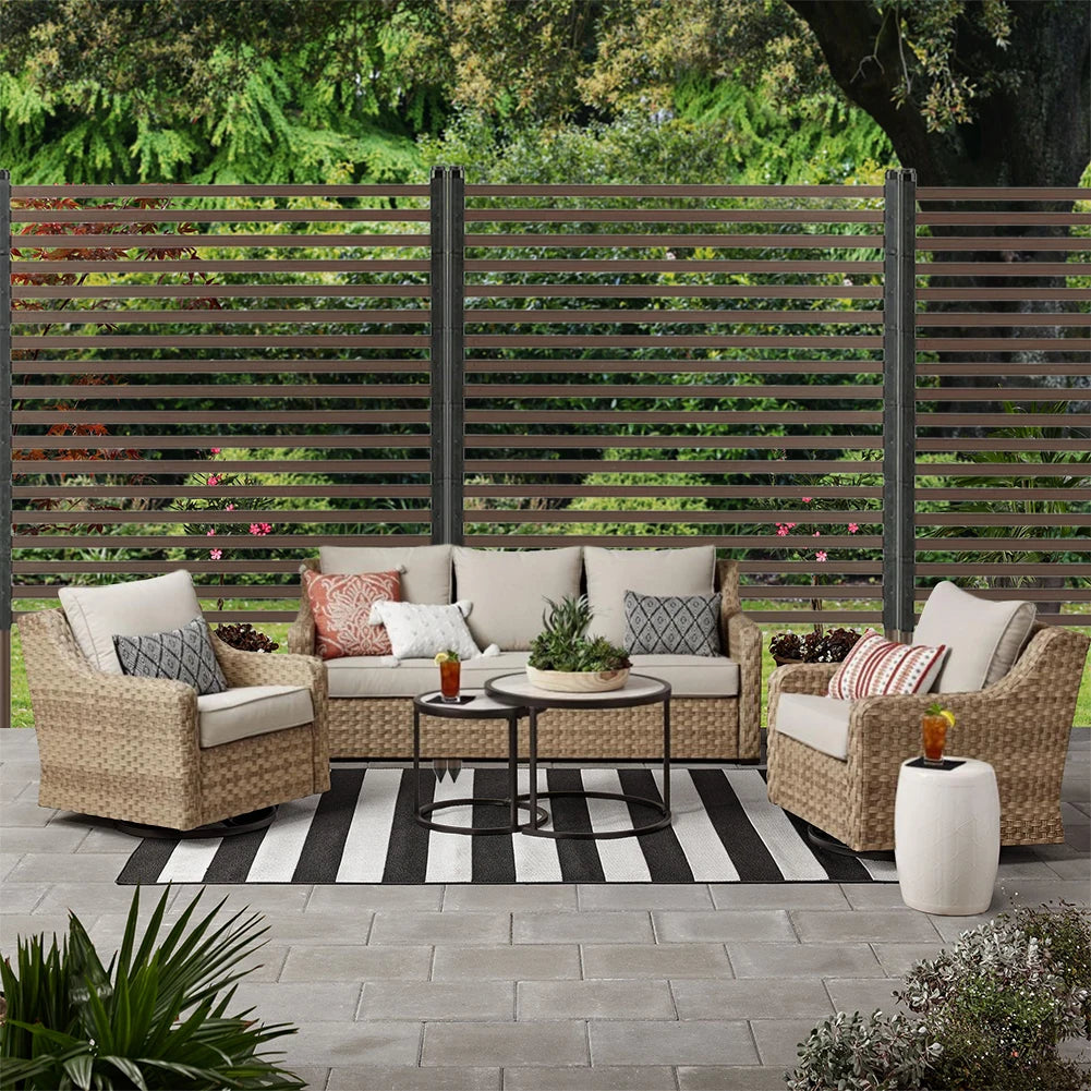PE-Coated Steel Outdoor Privacy Screen Fence Panel for Garden Patio