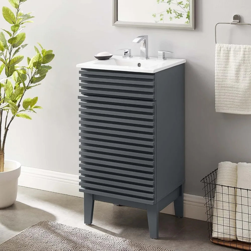 Guangbai Mid-Century Undersink Bathroom Vanity With Sink