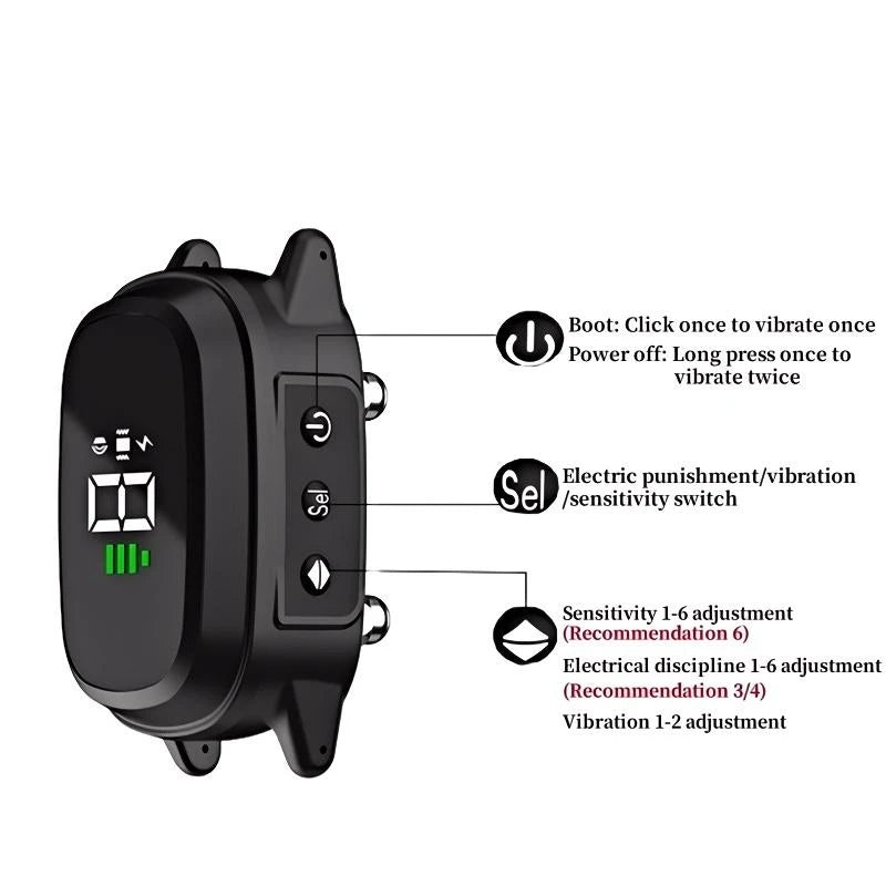 Waterproof Dog Bark Collar Rechargeable Anti Bark Training Vibration Collar