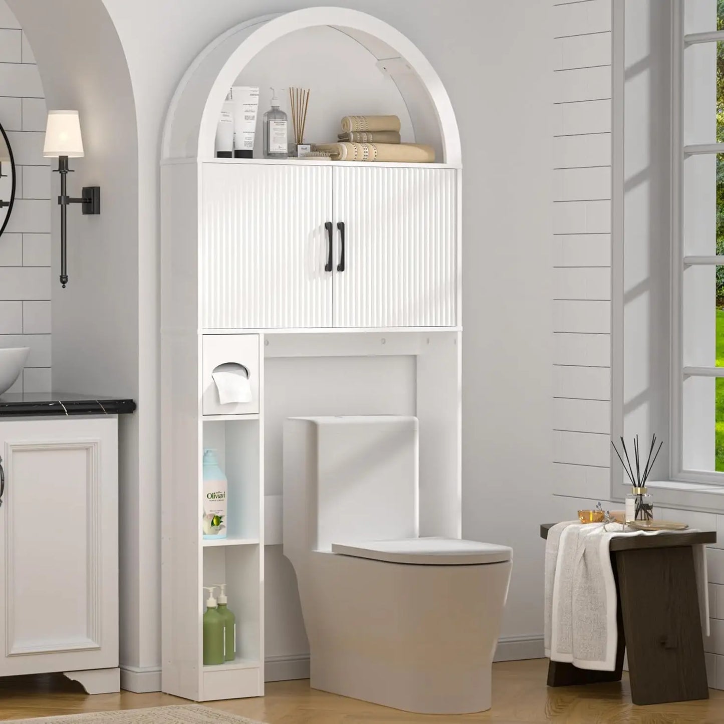 Over Toilet Storage Cabinet Arch Design Freestanding Organizer