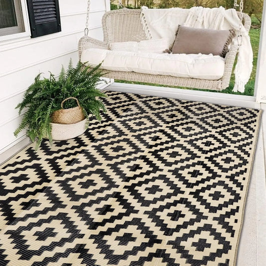 Waterproof Outdoor Rug Reversible Plastic Mat For Patio And Backyard