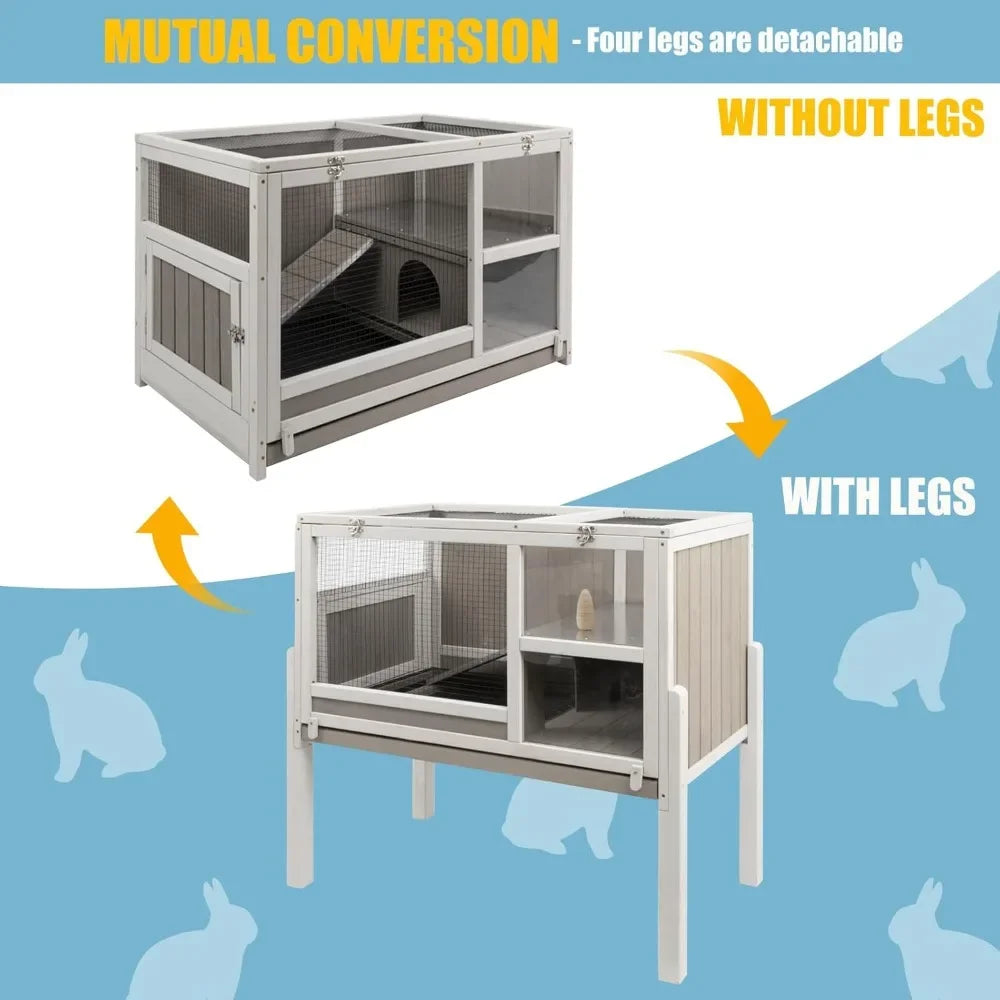 Guinea Pig Cage With Stand Ramp Indoor Small Animal Habitat