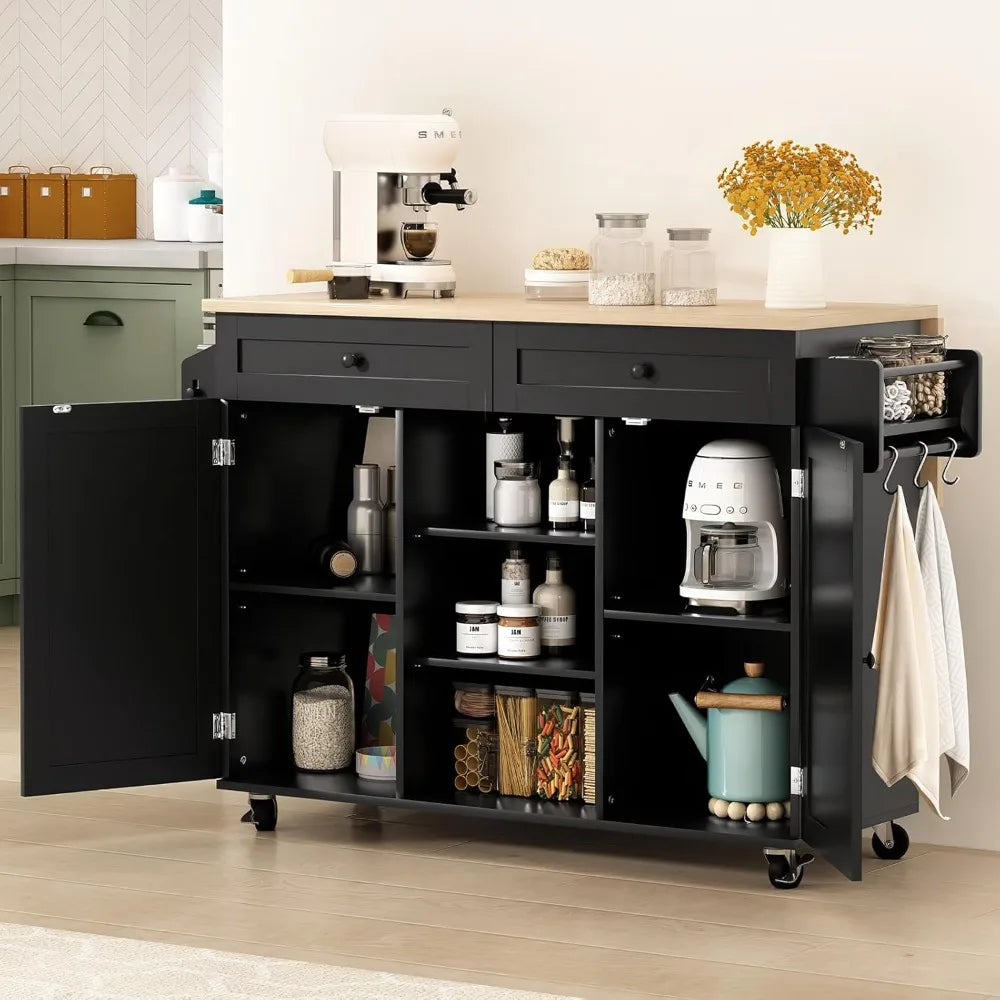Kitchen Island On Wheels With Drop Leaf And Barn Door