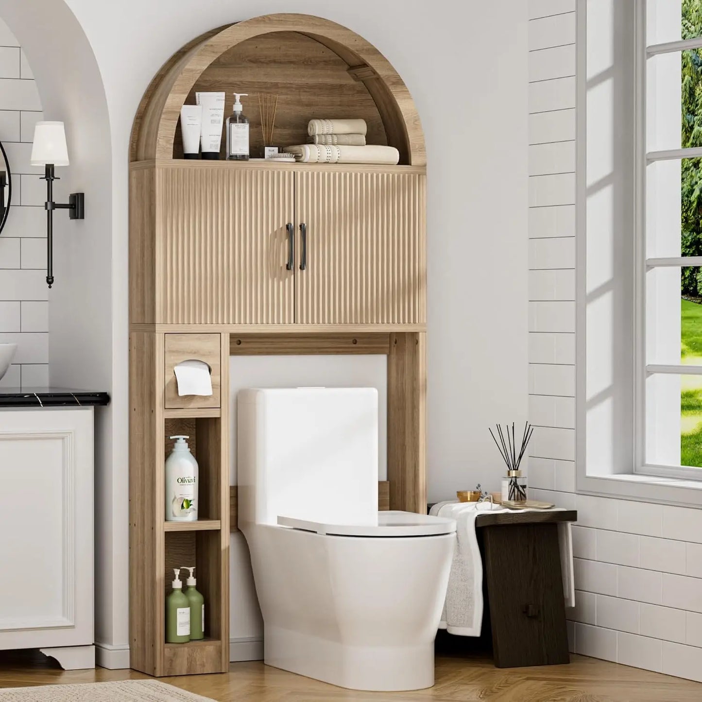 Over Toilet Storage Cabinet Arch Design Freestanding Organizer