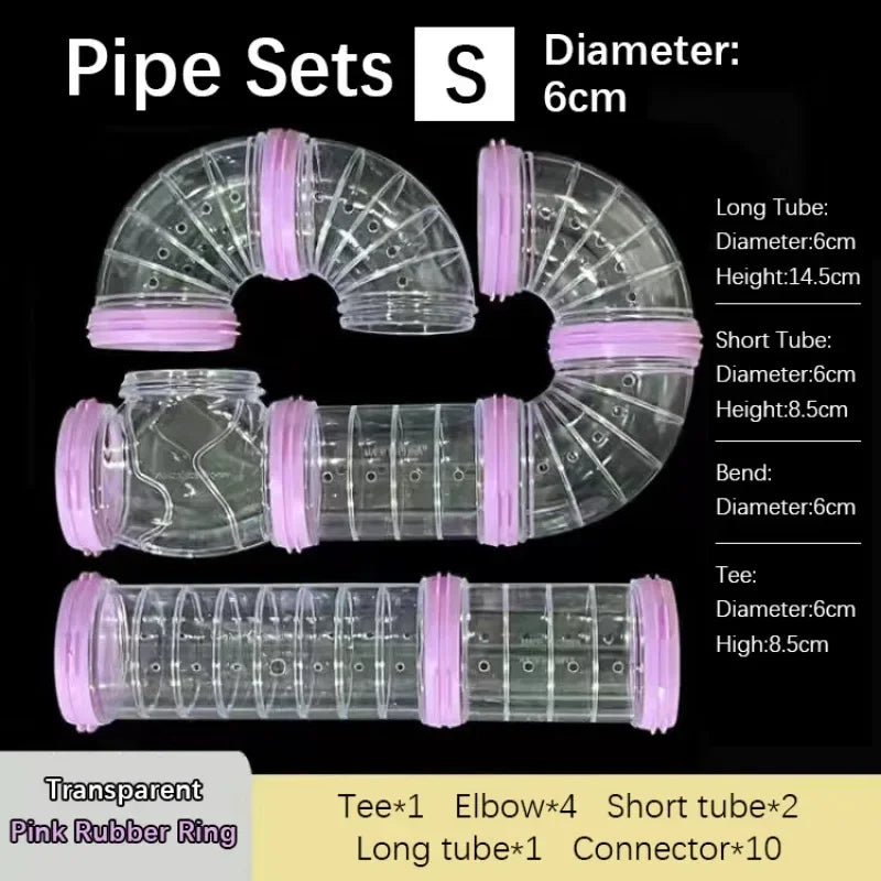 Hamster External Tunnel Tubing System for DIY Cage Setup
