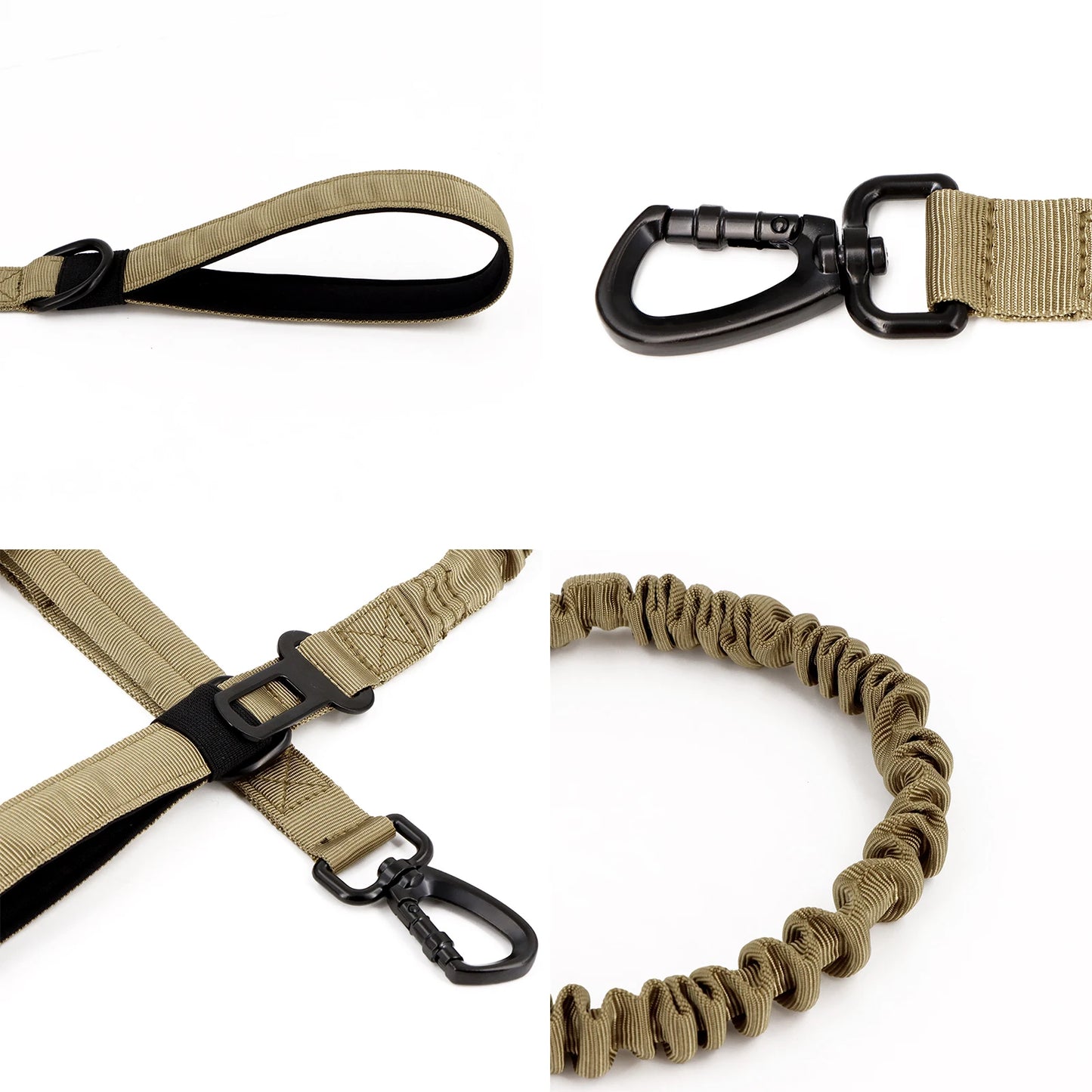 PETRAVELCN Military Dog Leash Adjustable Quick Release Dual Handles