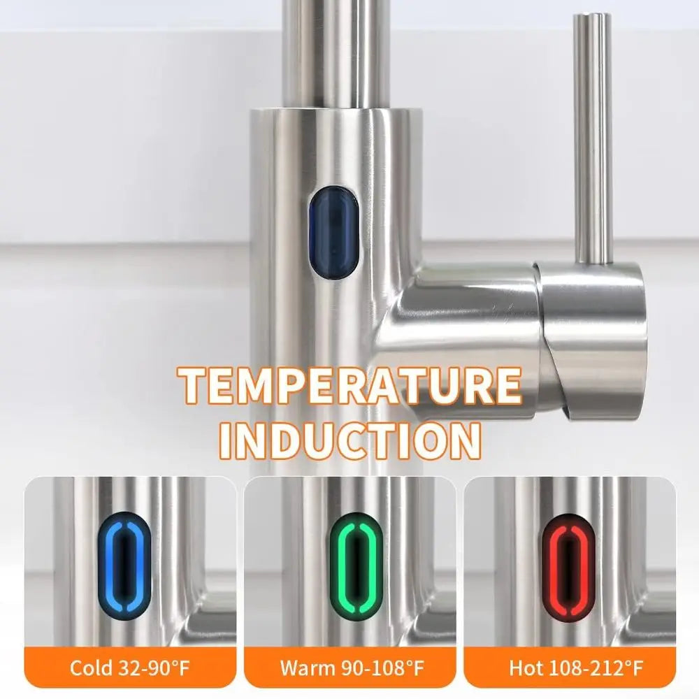 Stai Touchless Kitchen Faucet With Pull Down Sprayer LED Light