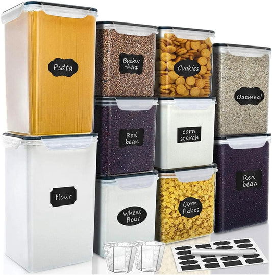 Airtight Food Storage Containers Set With Labels 10 Pack