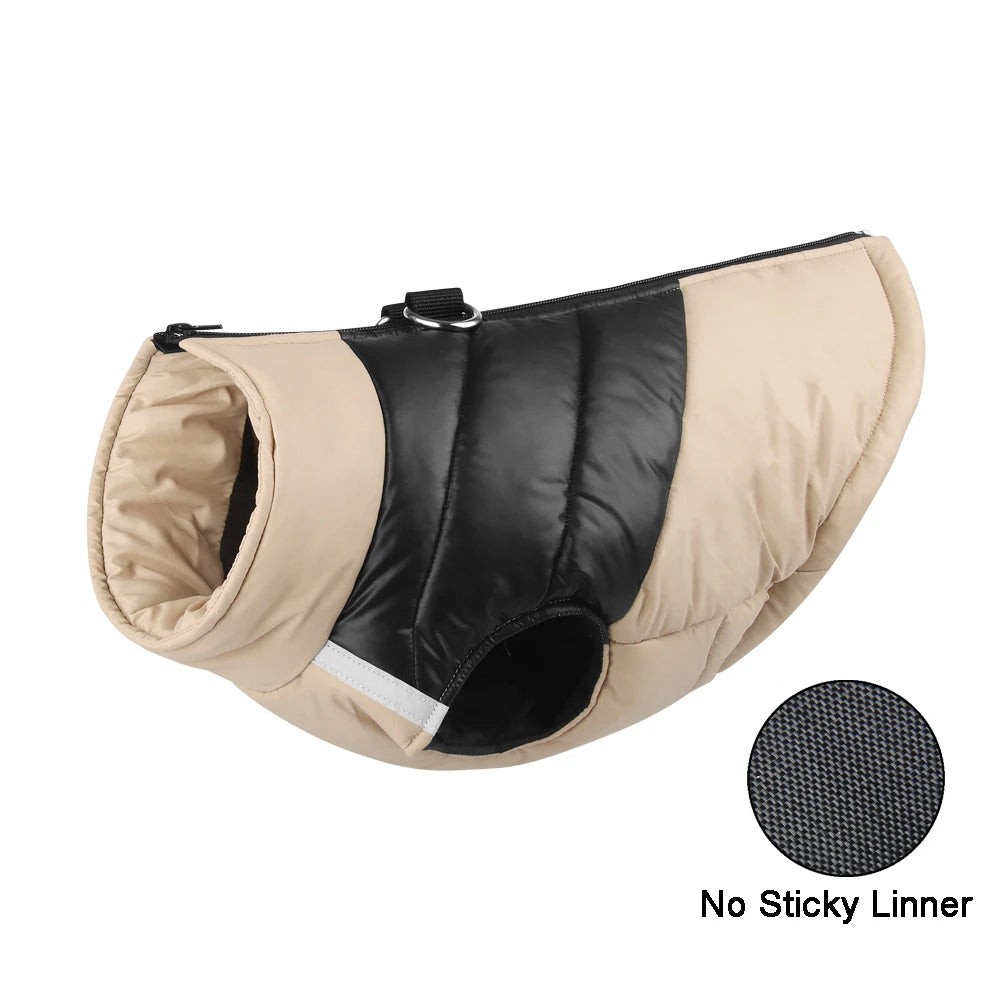 Padded Winter Dog Vest Jacket Waterproof Zipper Coat