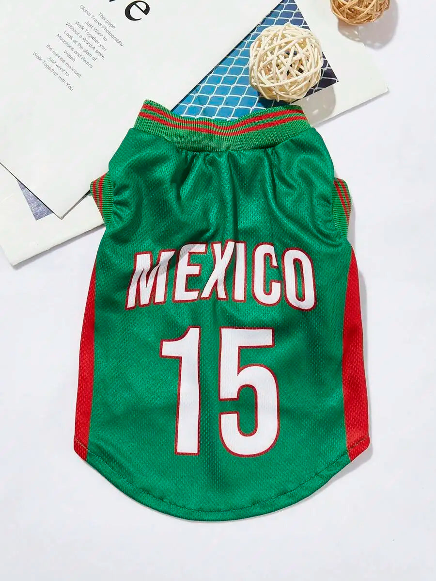 Mexican National Team Style Pet Jersey For Cats And Dogs