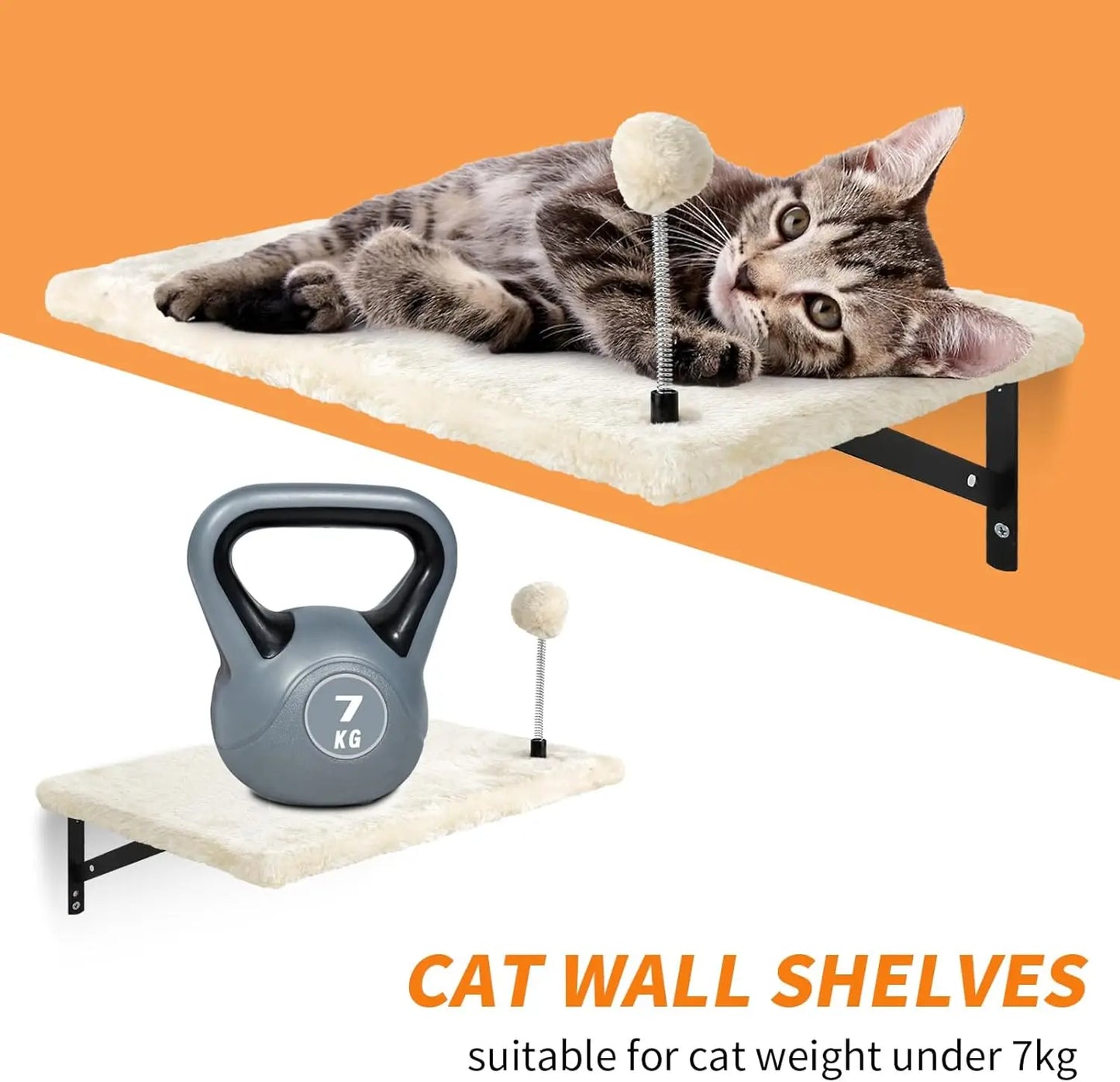 Wall Mounted Cat Climber Set With Shelves Perches Bridge Hammock
