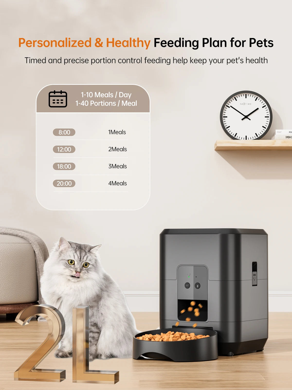 Cat Mom Timed Automatic Feeder With App Control