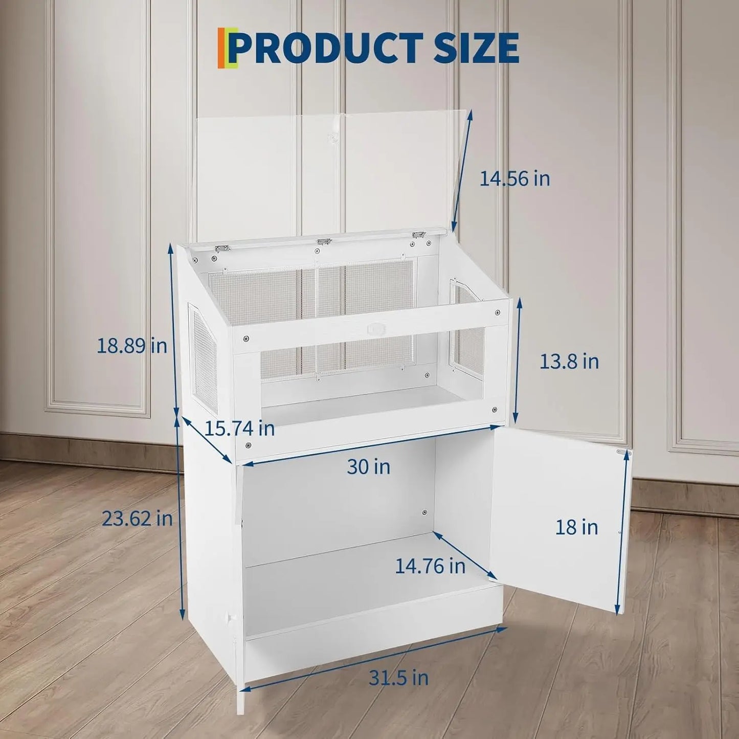 HiMISS Acrylic Small Animal Cage With Storage Cabinet Habitat