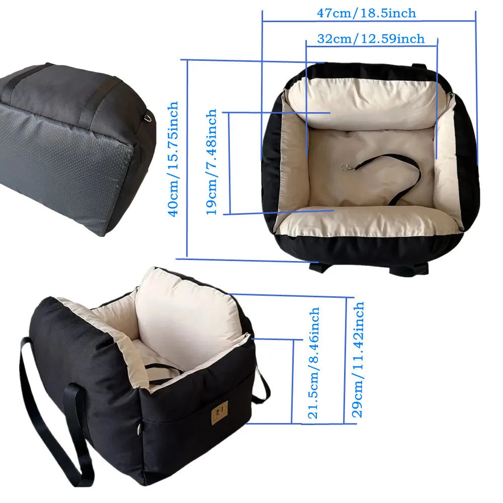 Dog Car Seat With Safety Belt Universal Pet Cushion Travel