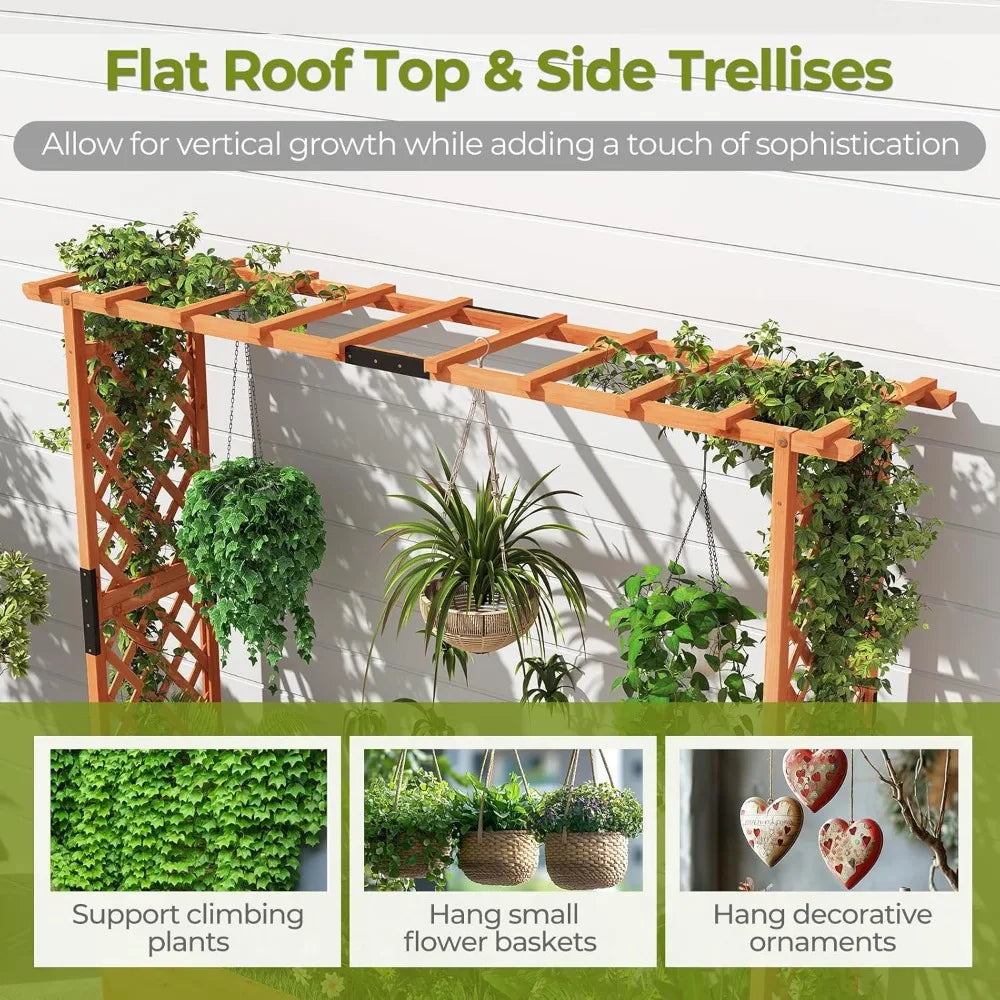 Raised Garden Bed With Trellis And Wooden Planter Box