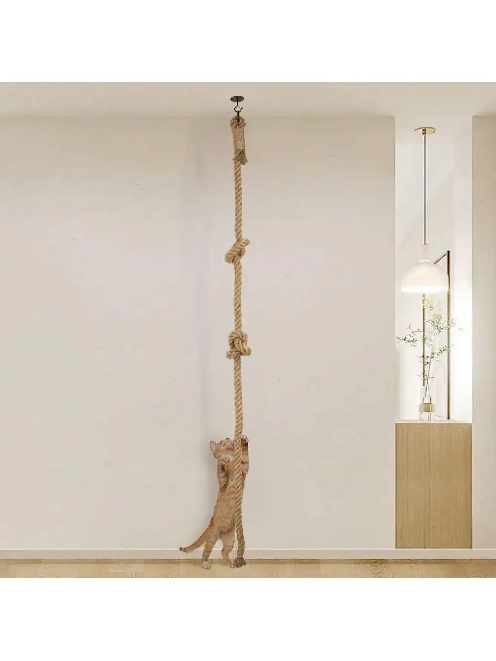 Indoor Cat Climbing Rope Ceiling Attachment Cat Tree Tower
