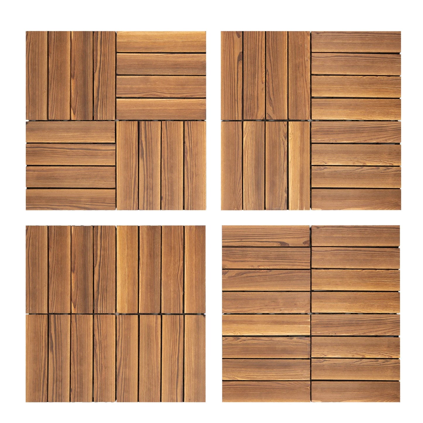 Wood Plastic Composite Interlocking Deck Tiles Outdoor Waterproof