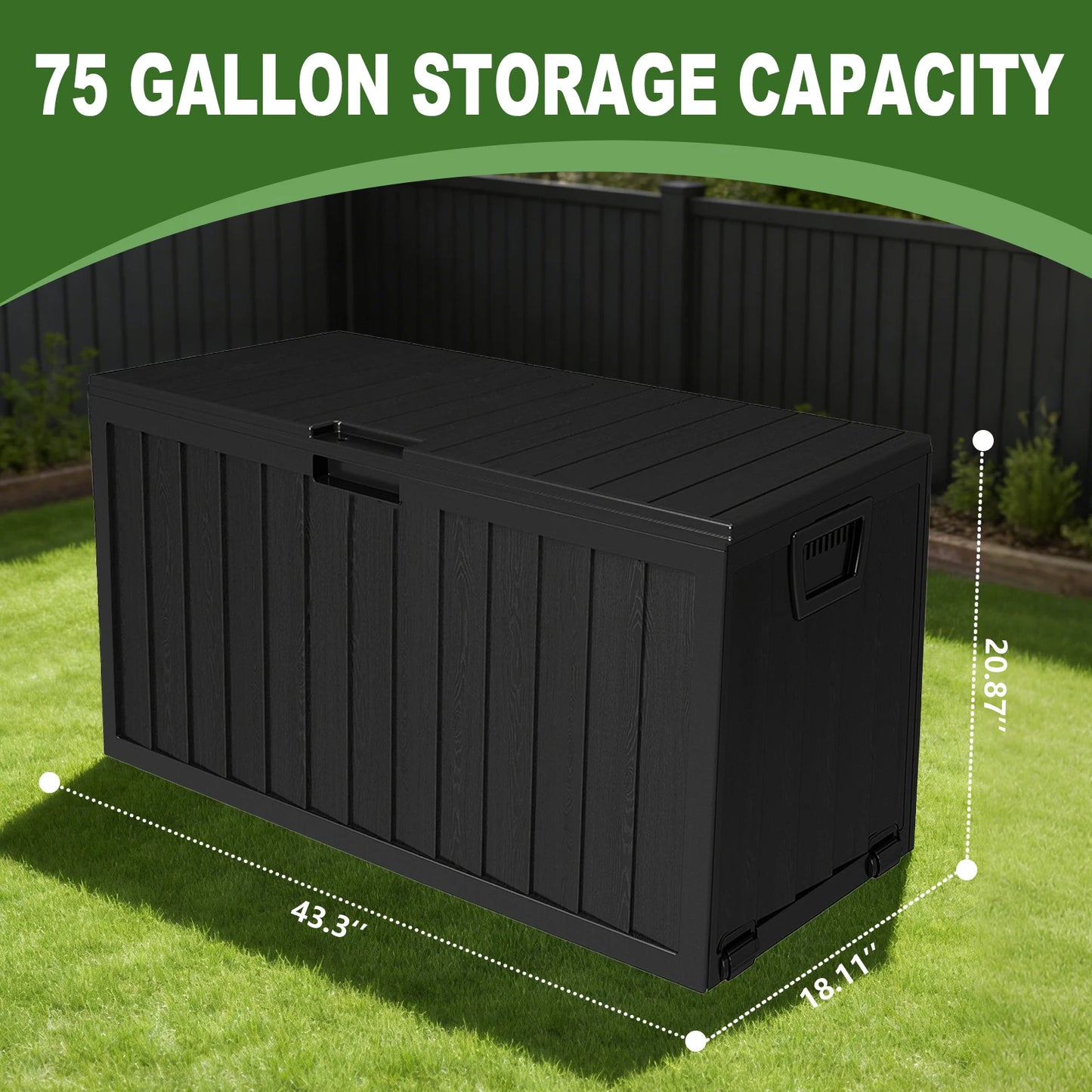 NONECN Heavy Duty Outdoor Storage Box with Flip Top Lid
