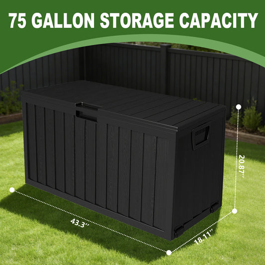 NONECN Heavy Duty Outdoor Storage Box with Flip Top Lid