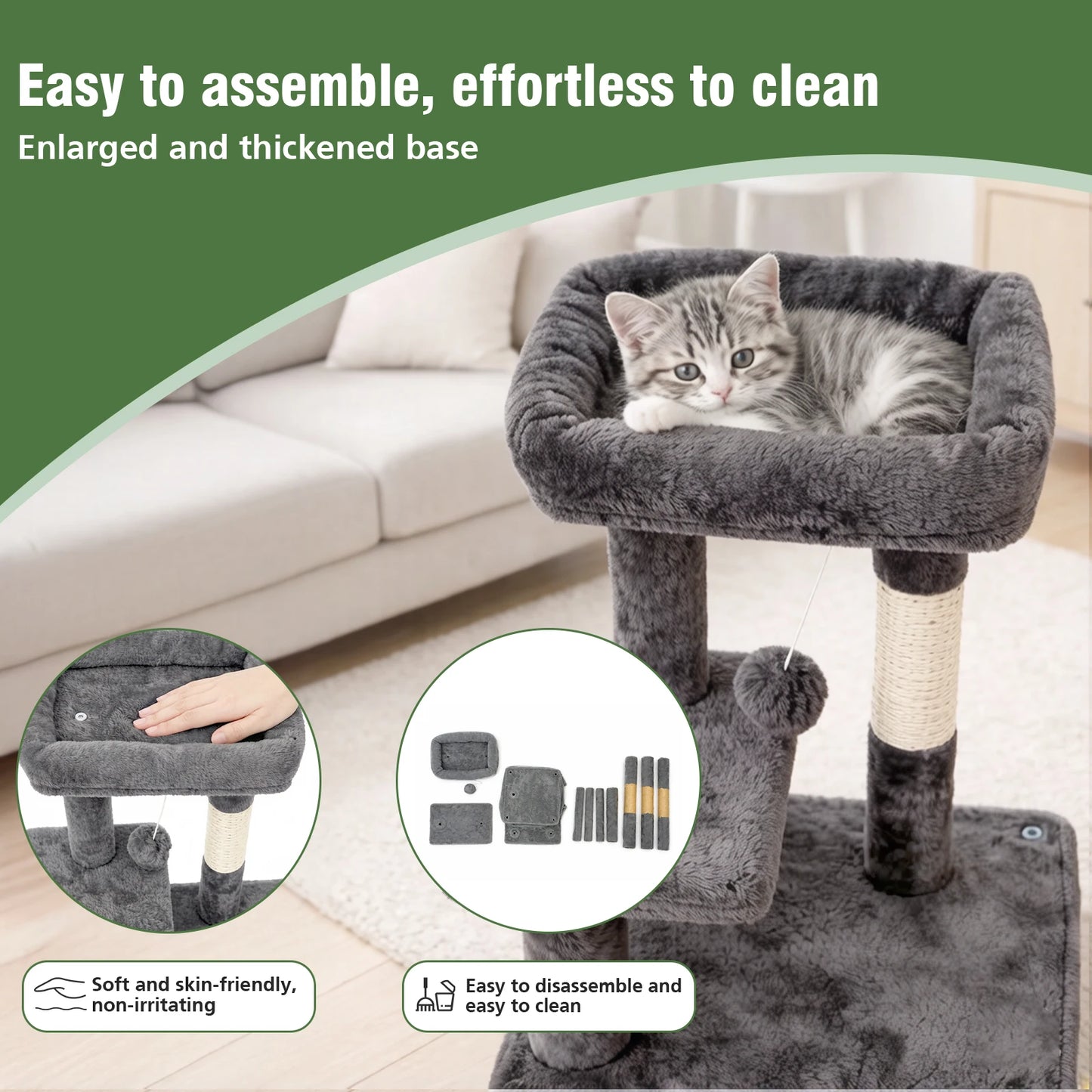 Cat Tree Indoor Tower With Scratching Posts And Condo