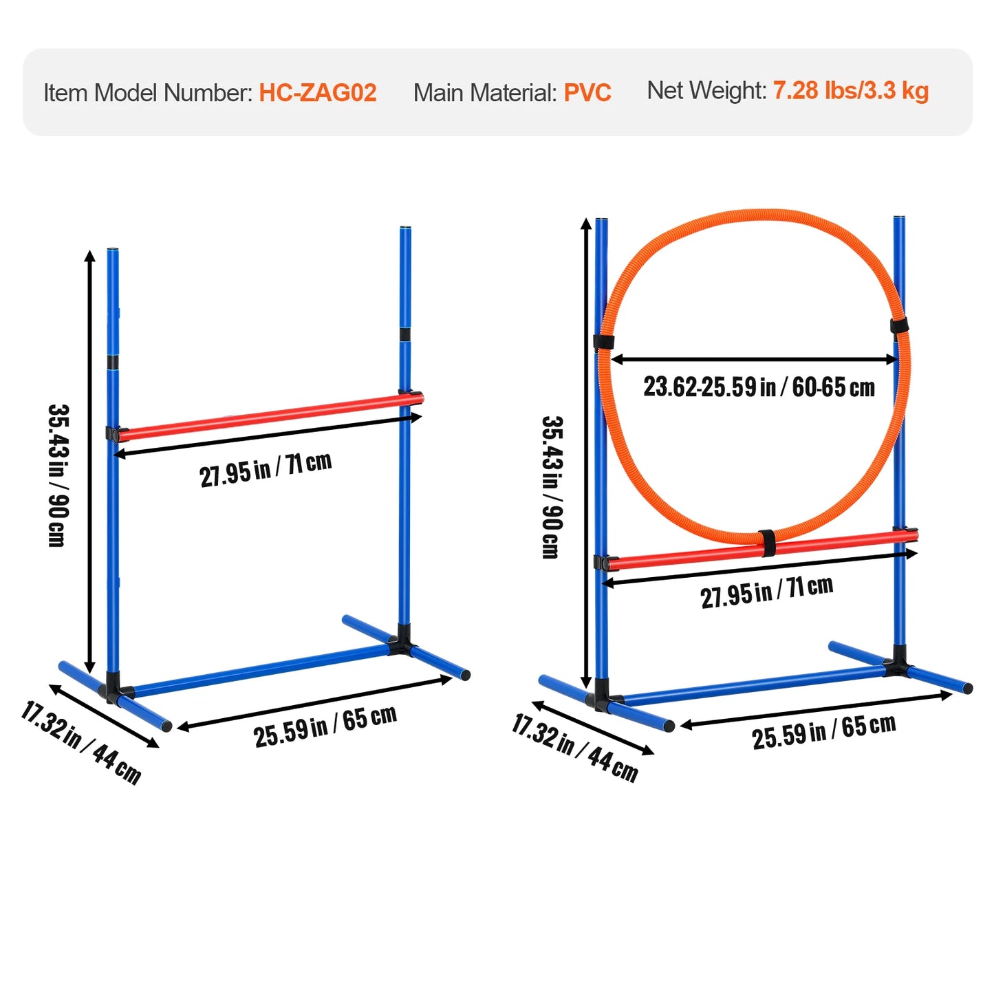 Dog Agility Training Equipment Set With Adjustable Hurdles And Poles