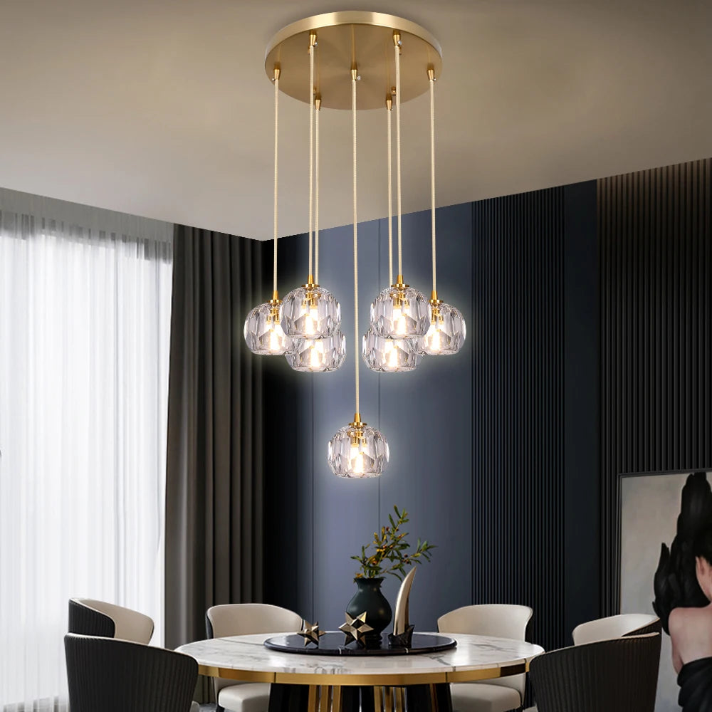 VETRULUS Crystal Pendant Ceiling Light for Modern Home Decor