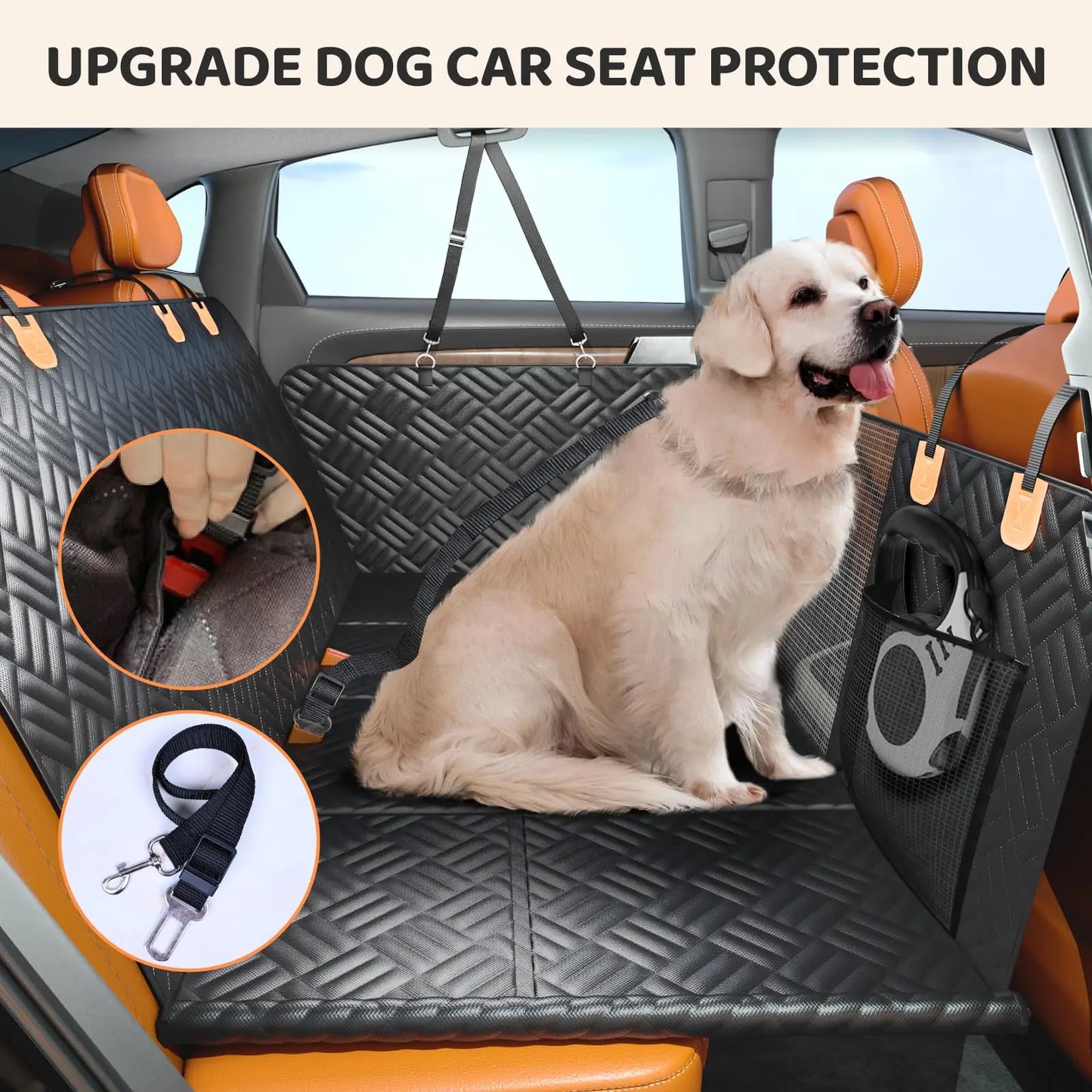 NONECN Heavy Duty Dog Seat Cover With Back Seat Extender