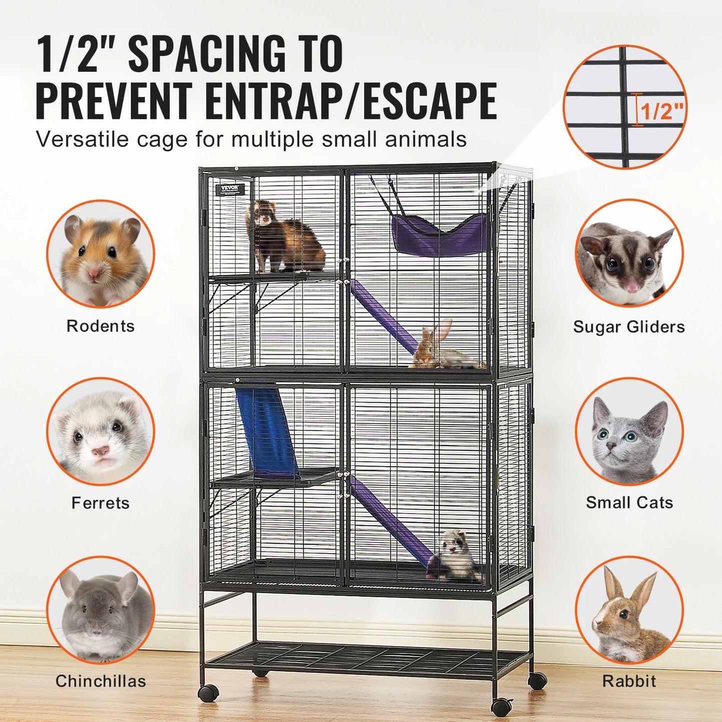 SucceBuy 4-Tier Critter Nation Ferret Cage for Small Animals