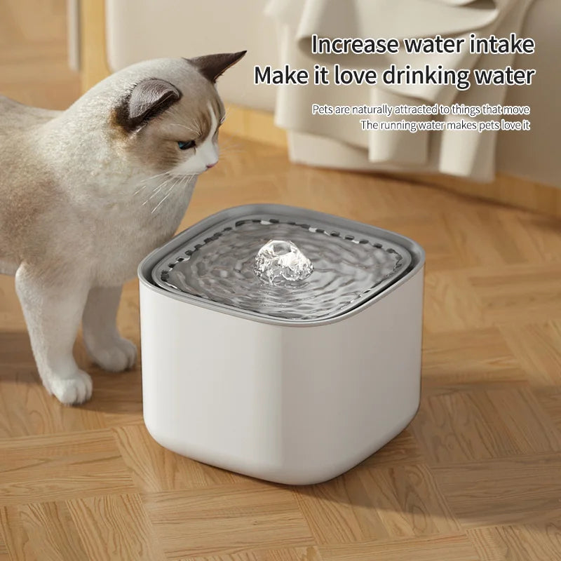 Cat Water Fountain Auto Recirculating Filter USB Quiet