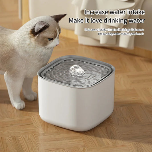 Cat Water Fountain Auto Recirculating Filter USB Quiet